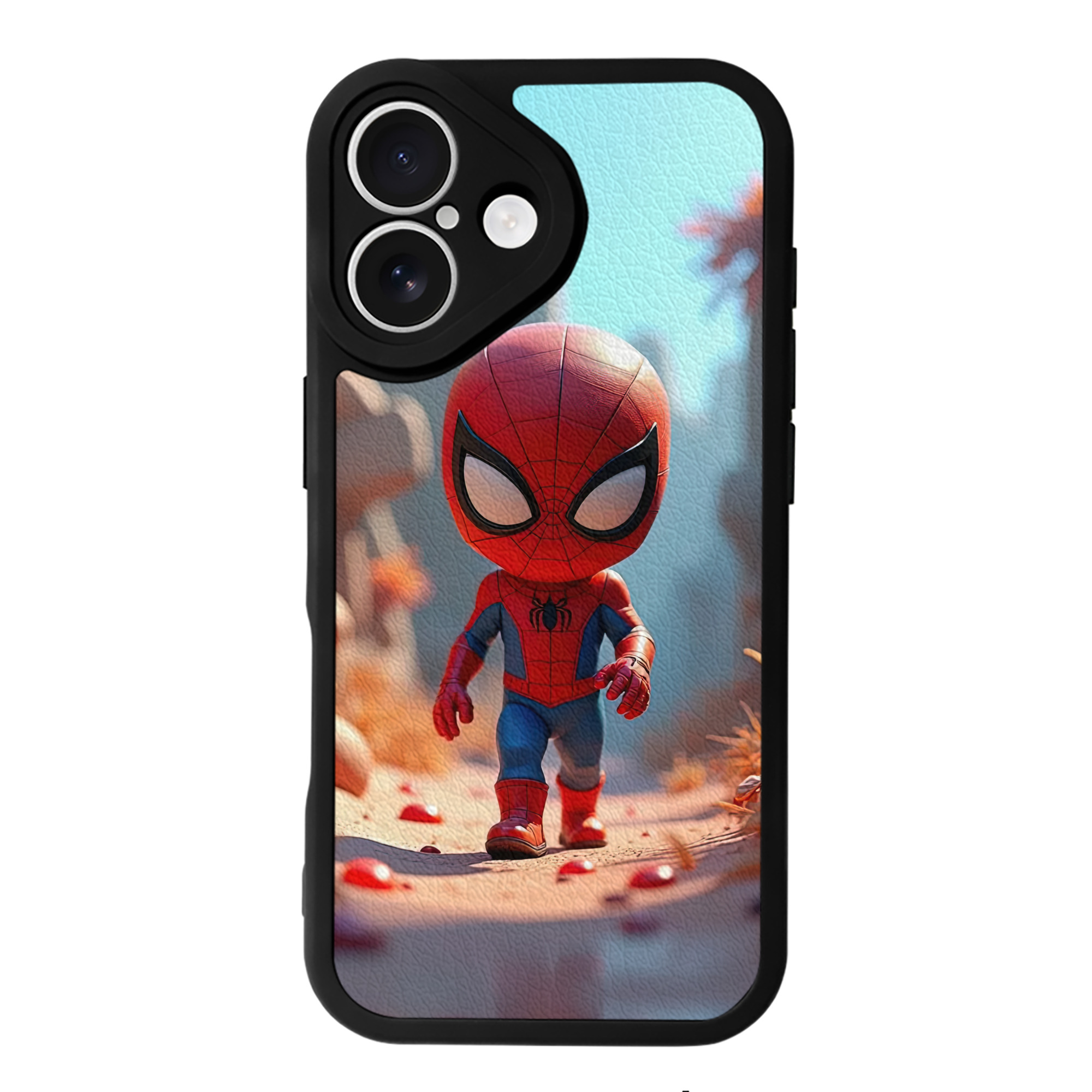 Spider Man スパイダーマン 【iPhone 16シリーズ対応】シリコンスマホケース（レザー調） 材質：シリコン